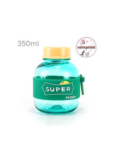 Mini Renkli Su Şişesi 350ml Figürlü Renkli Mini Suluk Matara 350ml Turkuaz