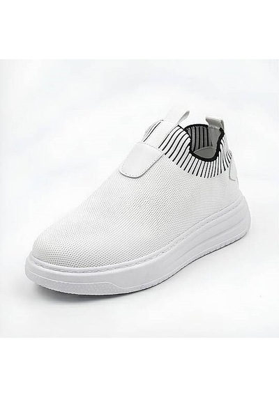 Daytex 1110 Erkek Slip-on - Full Triko Örgü Sneaker Beyaz