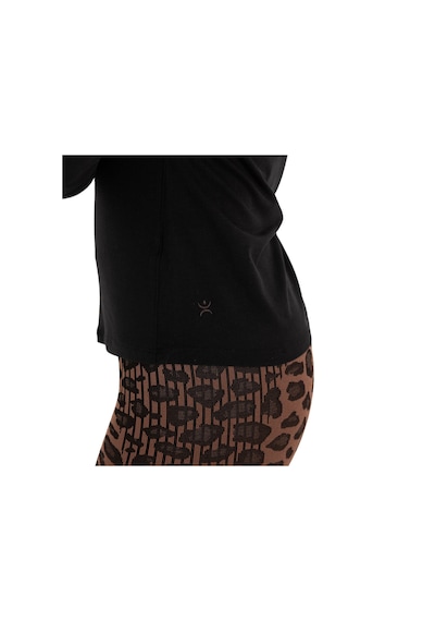 Inguz Uzun Kollu Basic Modal Yoga T-shirt SIYAH