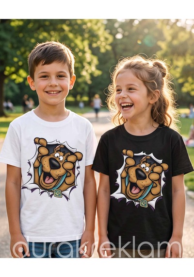 Scooby-doo Yırtık Duvar / Peeking Dog Ütü İle Preslenen Dtf Transfer Baskı