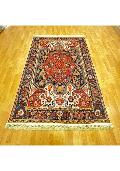 Madalyonlu Etnik Desenli 160 X 230 Cm Dijital Baskı Halı Kahverengi