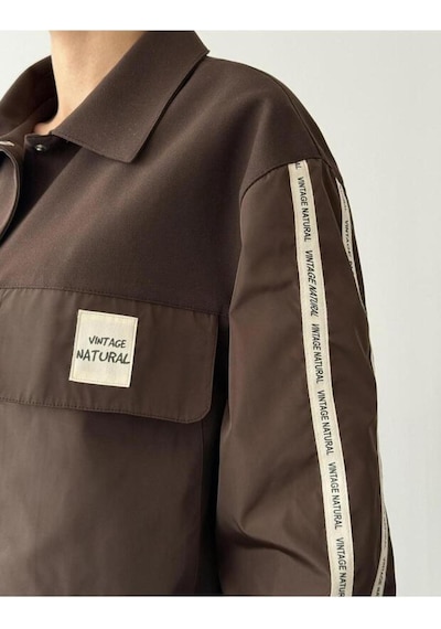 Quzu 25k0510082 Kumaş Matchli Etiket Detaylı Ceket Kahve
