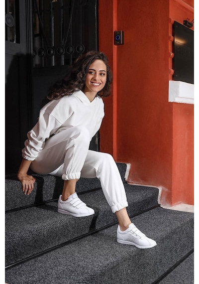 Jump 26835 Cırtlı Kadın Spor Ayakkabı Beyaz Beyaz
