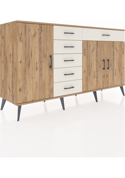 Kronos Konsol 3 Raflı 6 Çekmeceli 3 Kapaklı 176x59x99 Çam-çam/ayt Çam-çam/aytaşı