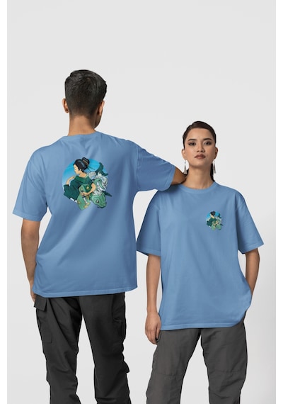 Geyşa Koi Ön-arka Baskılı %100 Pamuk Beyaz Kadın/erkek Unisex Rahat Kalıp Oversize T-shirt Mavi Geyşa Koi Ön-arka Baskılı %100 Pamuk Beyaz Kadın/erkek Unisex Rahat Kalıp Oversize T-shirt Mavi