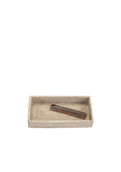 Basket Tepsi, Tezgah Üstü, 30xh6x16cm - Beyaz Beyaz