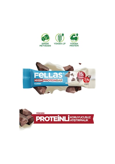 Yüksek Protein Bar - Klasik Sade 45 G X 12 Adet