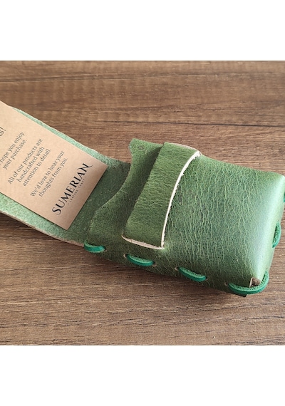 Sumerian Leather Craft  Deri Sigara Kılıfı Yeşil