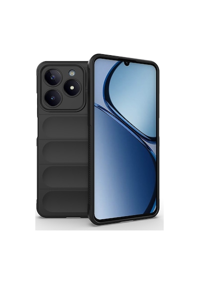 Realme C61 Kılıf Esnek Tpu Oyuklu Arka Yüzey Tasarımlı Zore Etnik Silikon Kapak Siyah