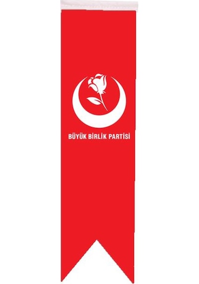 Masa Üstü Kırlangıç Bbp Bayrağı - 8X30Cm Çift Taraflı Saten Kumaş