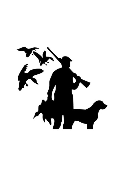 12.8 Cm Ördek Avcılık Köpek Araba Çıkartma Sticker