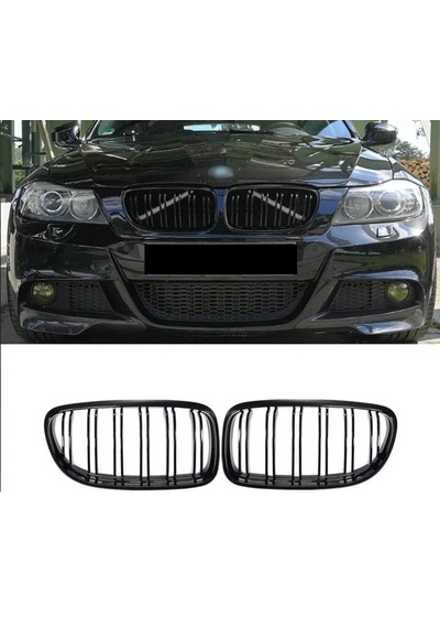 Bmw 3 Serisi E90 Lcı Uyumlu Çift Çıta Panjur Böbrek Takımı Sıfır 1