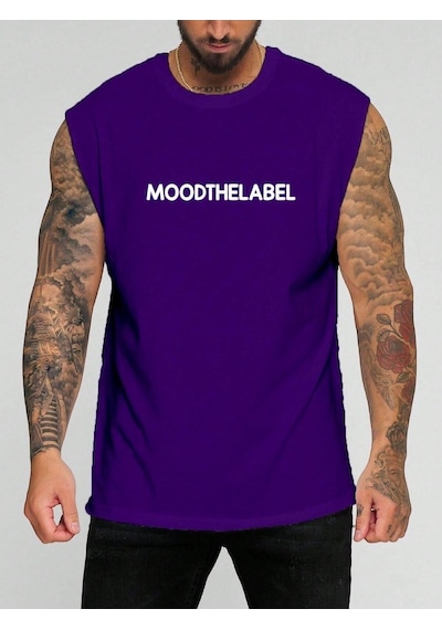 Moodthelabel Baskılı Kolsuz Tişört Mor