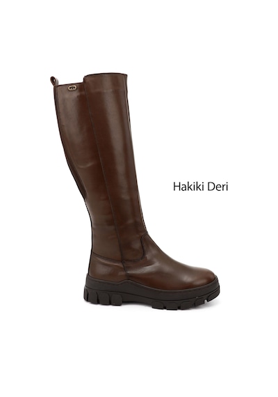 Gönderi(R) Gönderir Kadın Kahve Antik Fermuarlı Kauçuk Taban Hakiki Deri Çizme Gkzc13447521 Kahverengi