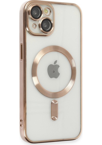 Newface - 771 - Apple iPhone Uyumlu 15 Kılıf Kross Magneticsafe Kapak - Csmo-tex - - Gold