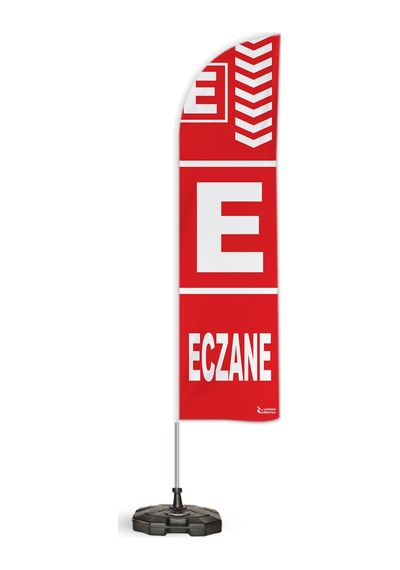 Eczane Temalı Yelken Bayrak Takımı Kırmızı 1 adet