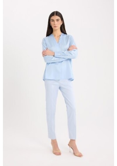 DeFacto Sigaret Saten Kumaş Pantolon Normal Bel Basic Düz Beli Lastikli Düz Paça J8743AZ25SMPR307