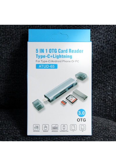 Cr61 5in1 Çift Girişli Otg Kart Okuyucu Hub Type-c & İphone İle Uyumlu Sd, Micro Sd Usb 3.0 Adaptör