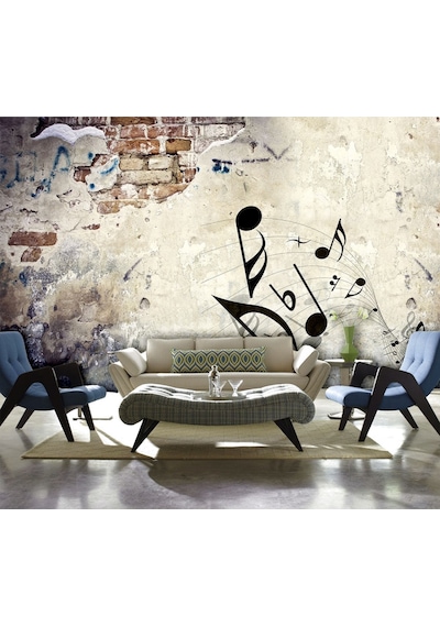 Müzik Notalı Özel Tasarım Duvar Kağıdı