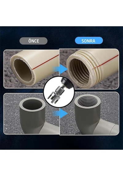 Kalite Pvc Pprc Boru Iç Ve Dış Diş Açma Aparatı 1/2" 20 Mm