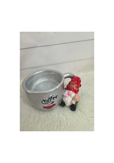 Cüce Objeli Fincan Modeli Sukulent Saksı,coffee Yazılı Ve Cüce Objeli Fincan Sukulent Saksı.