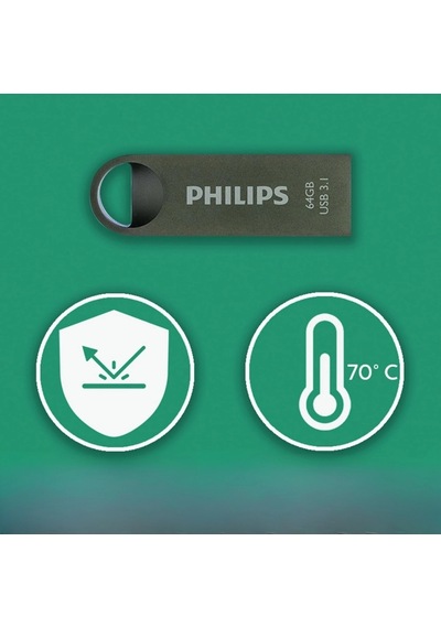 Phılıps Fm64fd165b, 64gb, Usb 3.1, Moon, Uzay Grisi, Flash Disk