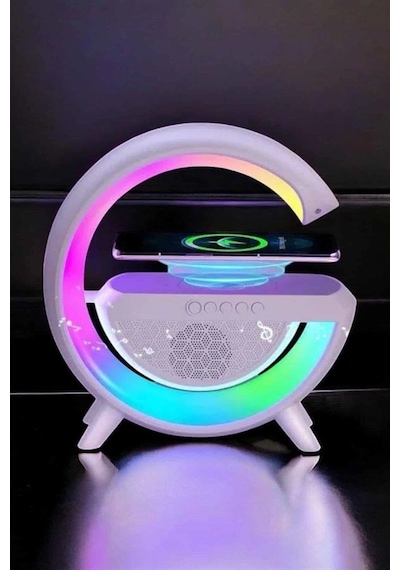 Hubrendy Tekno Bluetooth Hoparlör Dijital Göstergeli Wireless Şarj Rgb Işıklı
