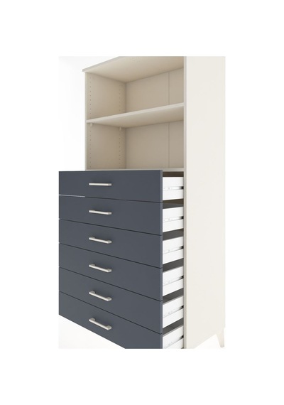 Hyperion Dolap 2 Raflı 6 Çekmeceli 88x44x182 Aytaşı-antrasit Aytaşı