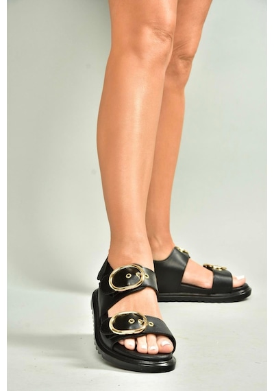 Fox Shoes U725092109 Siyah Kadın Sandalet Siyah