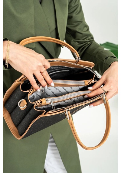 Just Polo Kadın Yeni Sezon El Ve Omuz Çantası 234079mh Siyah Taba Yeni