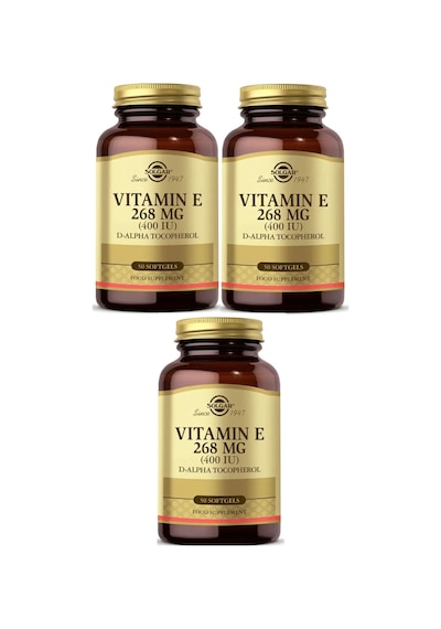 Solgar Vitamin E 400 IU Gıda Takviyesi Vitamin 3 x 50 Kapsül