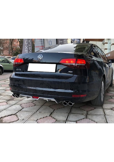 Vw Jetta Uyumlu Mk6 Fl Gri Difüzör 4 Krom Egzoz Görünümlü Difizör Arka Ek Body Kit 2015-2018