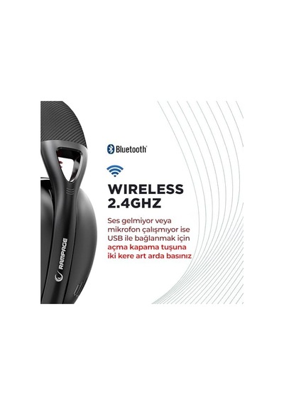 Crack H11 Siyah Wireless 2.4g+ Bluetooth Mikrofonlu Oyuncu Kulaklığı
