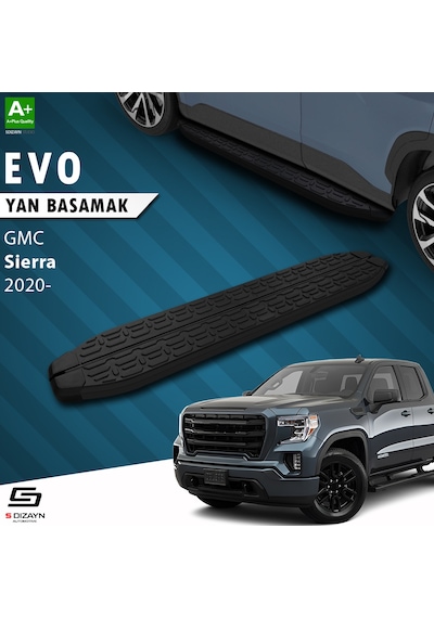 S-dizayn Gmc Sierra 5 Uzun Şase Evo Siyah Yan Basamak 253 Cm 2020 Üzeri