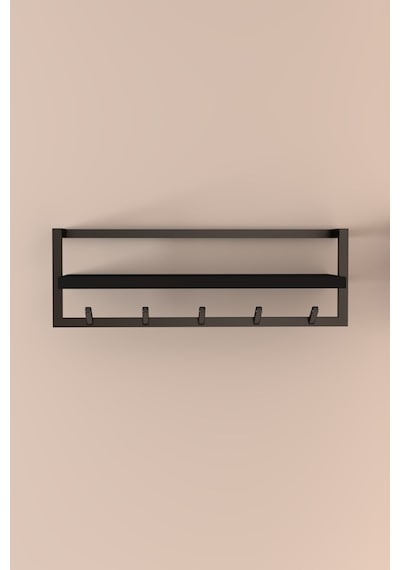 Aju Portmanto Duvar Askılığı Modern Metal Askılık Hol Koridor Mutfak Banyo Havlu Elbise Anahtar Askı Siyah