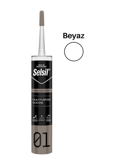 Selsil Beyaz Renk Genel Amaçlı Silikon 280 Gr