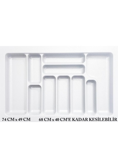 Starax Çekmece İçi Kaşıklık Beyaz En 49 CM Derinlik 49 CM