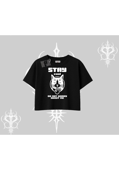 Tarzsokak Cuteness Overload Kedi Baskılı Kayık Yaka Tshirt Gri