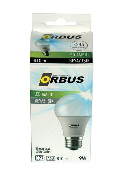 2 Adet Orbus Led Ampul 9watt E27 Duy Beyaz