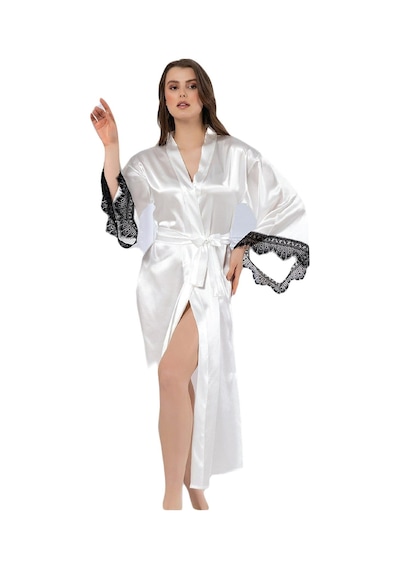 Faal Saten Dantelli Uzun Sabahlık Kimono 5901 001