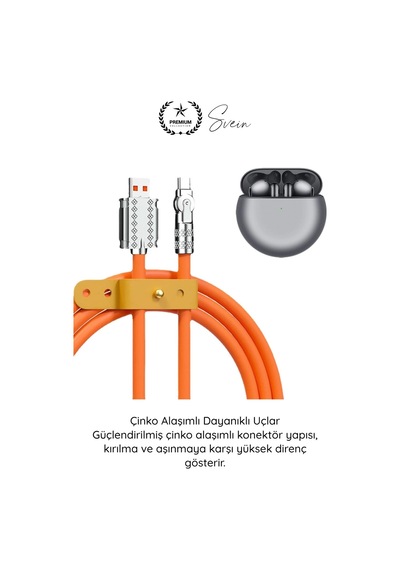 Şarjkablosu 3in1 Manyetik Hızlı Şarj Kablosu 120w Type C Lightning Micro Usb Çinko Alaşımlı 1.2 Met