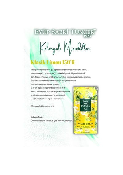 Eyüp Sabri Tuncer Yüz Temizleme Mendili + Ananas + Gül + Kiraz + Limon Kolonyalı Mendil + Rosie