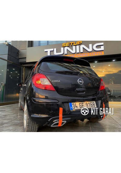Opel Corsa 2006-2014 Egzoz Görünümlü Parlak Siyah Difüzör Plastik Boyalı