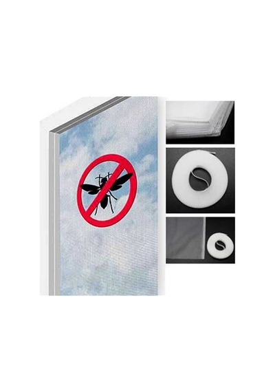 Pencere Sinekliği Sivri Sinek Önleyici File Çırtlı Bant Seti Takımı 100 Cm X 150 Cm Polyester