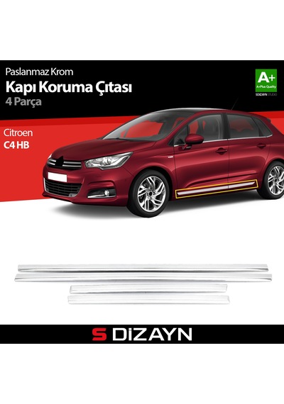 S-Dizayn Citroen C4 Hb Kapı Koruma Çıtası Krom 2010-2020
