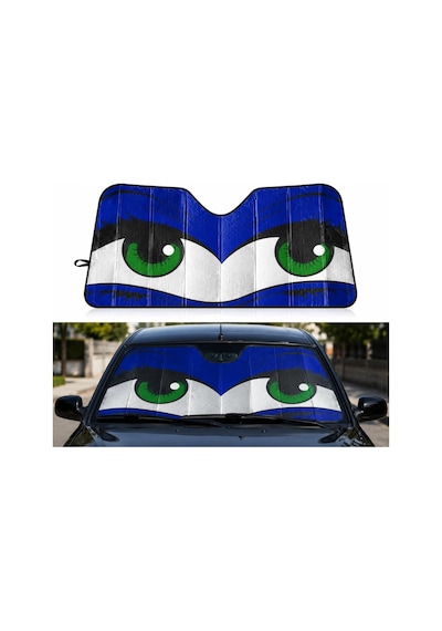 Mavi Göz Figürlü Oto Ön Cam Güneşlik Cars Figürü Baskılı Arabalar Ön Cam Güneşliği Uv Korumalı Güneşlik Genel