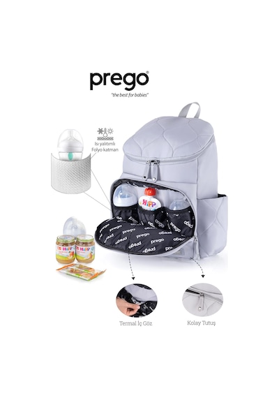 Prego Montana Bebek Bakım Çantası Ligth Gri 3084 Açık Gri