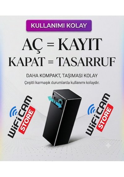 Sese Duyarlı Sensörlü Ses Kayıt Cihazı 16 Gün Şarj Süresi