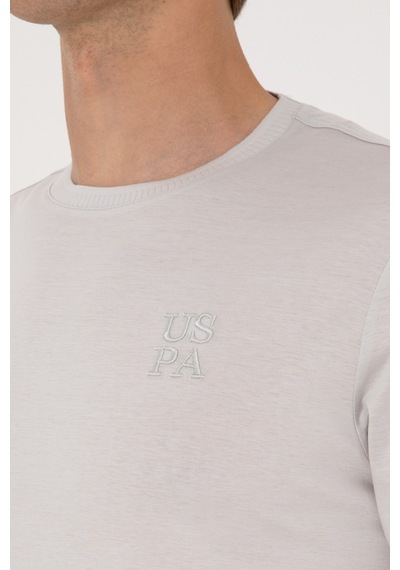 U.S. Polo Assn. Erkek Regular Fit Açık Gri Bisiklet Yaka Tişört 50300815-VR001