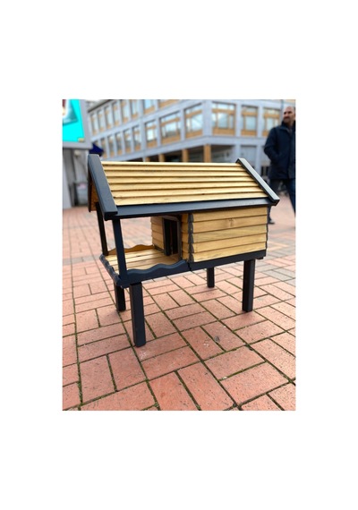 Kedi Evi Kedi Yuvası Özel Tasarım %100 Korunaklı İç Ve Dış Mekan 70x45cm Ayaklar Hariç